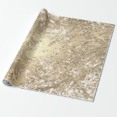 Faux Champaigne Roos Goud Marmer Metallic Sparkly Cadeaupapier (Uitgerold)