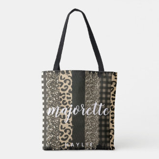 Faux Cheetah en Glitter Personalized Majorette Draagtas