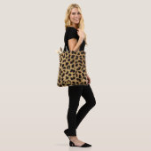 Faux Cheetah Skin Over Print Canvas tas (Op model)