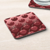 Faux Cherry Red Folie Cherries Onderzetter Set (Linkerzijde)