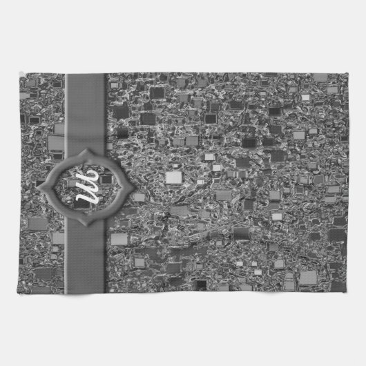 Faux Chrome Mini Box Achtergrond Theedoek (Horizontaal)