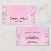 faux chunky glitter lavendel visitekaartje (Voorkant / Achterkant)