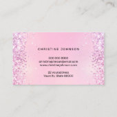 faux chunky glitter lavendel visitekaartje (Achterkant)