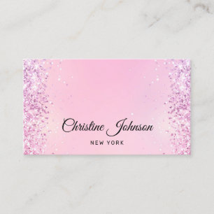 faux chunky glitter lavendel visitekaartje