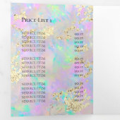 faux chunky glitter neon opal Brochure Drieluik Uitnodiging (Binnenzijde eerst)