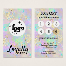 faux chunky glitter opaal loyaliteitskaart visitekaartje