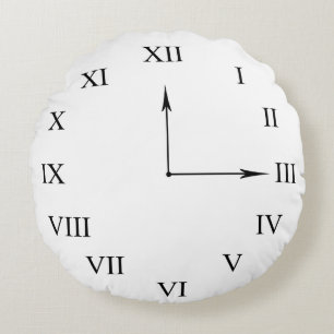 Faux Clock Face Rond Kussen