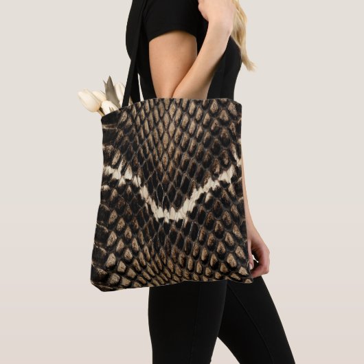 Faux Cobra Snake Skin Canvas tas (Dichtbij)