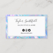 Faux Coeurs Holographiques Carte de fidélité perso (Dos)