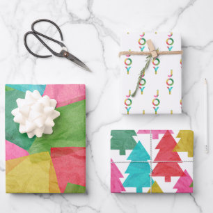 Faux coloré Papier Tissu Art Noël