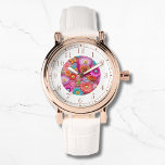 Faux colorées Brodées Florales Élégantes femmes<br><div class="desc">Faux coloré brodé Floral Elegant Womans Watches dispose d'une tendance florale moderne imitation broderie colorée en rose,  violet,  orange,  bleu et jaune. Créé par Evco Studio www.zazzle.com/store/evcostudio</div>
