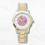 Faux colorées Brodées Florales Élégantes femmes<br><div class="desc">Faux coloré brodé Floral Elegant Womans Watches dispose d'une tendance florale moderne imitation broderie colorée en rose,  violet,  orange,  bleu et jaune. Créé par Evco Studio www.zazzle.com/store/evcostudio</div>