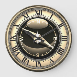 Faux Compass Clock Grote Klok