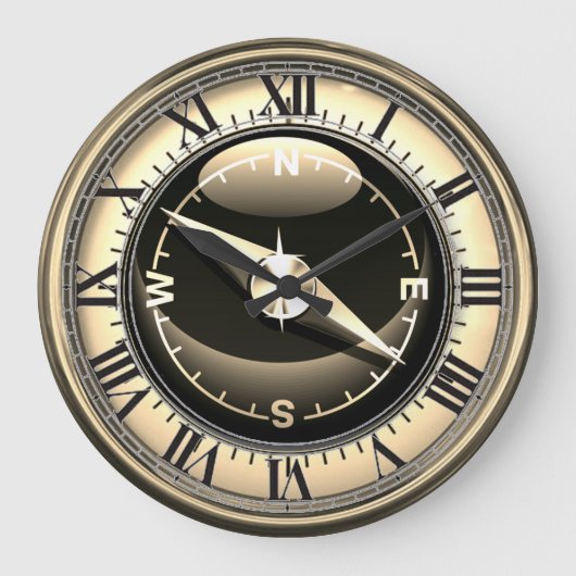 Faux Compass Clock Grote Klok (Voorkant)