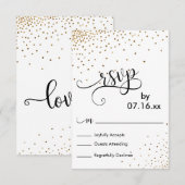 Faux Confettis Dorés Typographie Script RSVP (Devant / Derrière)