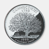 Faux Connecticut State Quarter Charter Eak Tree Magneet (Voorkant)