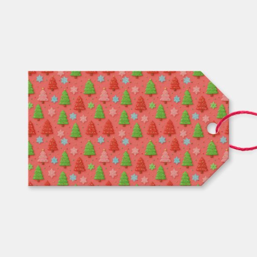 Faux Cookies in Clay Christmas Gift Wrap Cadeaulabel (Voorkant (Horizontaal))
