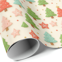 Faux Cookies in Clay Christmas Gift Wrap Cadeaupapier