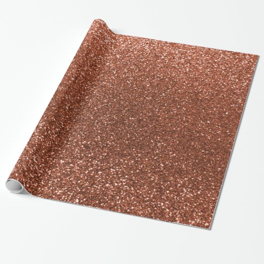 Faux Copper glitter Cadeaupapier (Uitgerold)