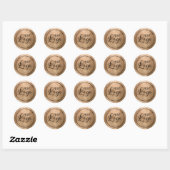 Faux Copper Gold Foil Your Logo Ronde Sticker (Vel)