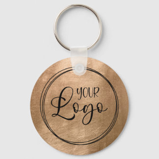 Faux Copper Gold Foil Your Logo Sleutelhanger