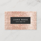 FAUX Copper Gold Sequins Beauty Salon Visitekaartje (Voorkant)