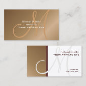 Faux Copper Monogram Visitekaartje (Voorkant / Achterkant)