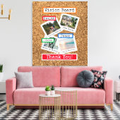 Faux Cork Custom Photo Collage Vision Board Canvas Afdruk (Insitu (Woonkamer))