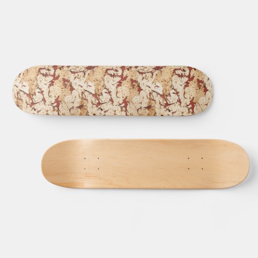 Faux Cork met Bruine Marmer Inserts Skateboard (Horizontaal)