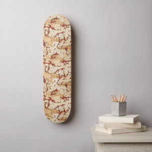 Faux Cork met Bruine Marmer Inserts Skateboard