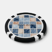 Faux Cream Denim Blue Jean Glitter Poker Chips (Enkel)