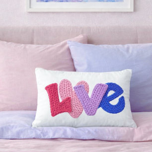 Faux Crochet Coussin Accent Amour