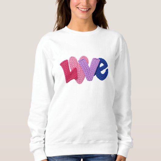 Faux Crochet Love Design Sweatshirt (Devant)