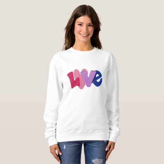 Faux Crochet Love Design Sweatshirt (Devant entier)