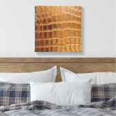 Faux Crocodile Leather Animal Skin Pattern Canvas Afdruk (Insitu (Slaapkamer))