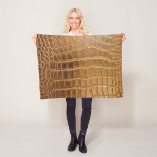 Faux Crocodile Leather Animal Skin Pattern Fleece Deken