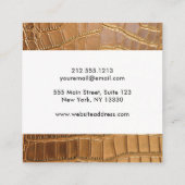 Faux Crocodile Leather Animal Skin Pattern Vierkante Visitekaartje (Achterkant)