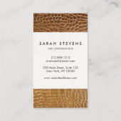 Faux Crocodile Leather Animal Skin Pattern Visitekaartje (Achterkant)