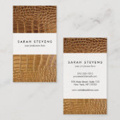 Faux Crocodile Leather Animal Skin Pattern Visitekaartje (Voorkant / Achterkant)
