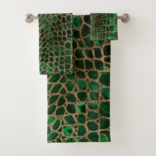 Faux Crocodile texture malachite et or (En situation)