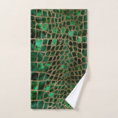 Faux Crocodile texture malachite et or (Serviette à main)