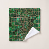 Faux Crocodile texture malachite et or (Gant de toilette)