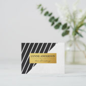 Faux Cuir Blancs Étiquette Métal Or (Debout devant)