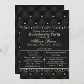 FAUX cuir noir invitation de la fête (Devant / Derrière)