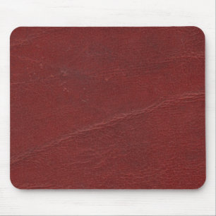 Faux Dark Red Leather Muismat
