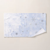 Faux de neige faux métal sur couleur pastel bleu b (Serviette à main)