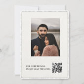 Faux Deckle Edge Paper Invitation Script Wedding Kaart (Achterkant)