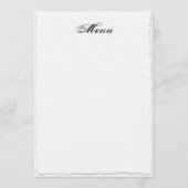 Faux-Deckle Edge Wit Bruiloft Menu Sjabloon (Voorkant)