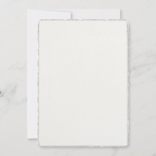 Faux Deckled Edge Rustieke Eenvoudige Script uitno Kaart (Achterkant)