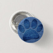 Faux Denim Jeans Dog Paw Print Ronde Button 3,2 Cm (Voorkant /achterkant)